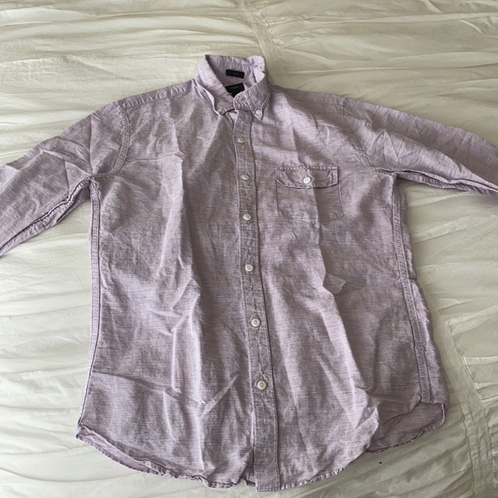 J Crew Linen/ Cotton Slim Fit Men’s Button Down